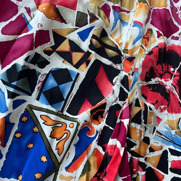 Peter Nygard Multi Print Silk Skirt SZ 24 - Picture 2 of 8